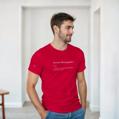 Portrait Photographer Unisex Heavy Cotton T-Shirt. Red