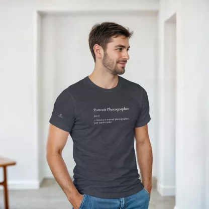 Portrait Photographer Unisex Heavy Cotton T-Shirt. Dark Heather