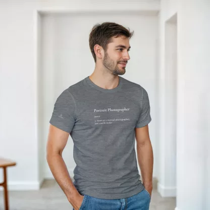 Portrait Photographer Unisex Heavy Cotton T-Shirt. Sport Grey